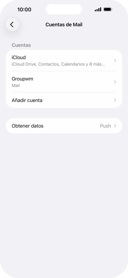Pulsa el nombre de la cuenta de correo electrónico que acabas de crear. Pulsa el nombre de la cuenta de correo electrónico que acabas de crear.