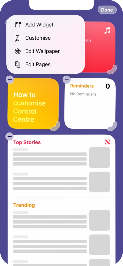 Press Add Widget. Press Add Widget.
