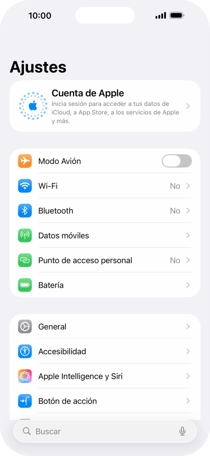 Pulsa Cuenta de Apple. Pulsa Cuenta de Apple.