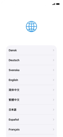 Press the required language. Press the required language.