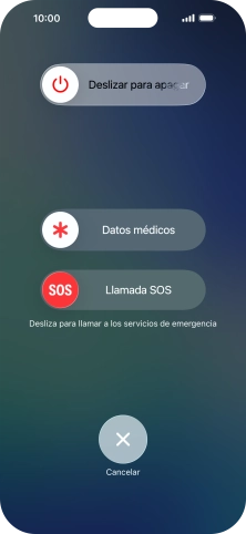 Pulsa el icono de apagar y arrástralo hacia la derecha. Pulsa el icono de apagar y arrástralo hacia la derecha.