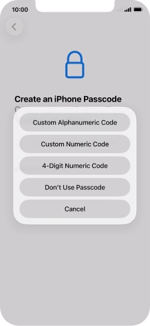 Follow the instructions on the screen to turn on use of phone lock code or press Don't Use Passcode. Follow the instructions on the screen to turn on use of phone lock code or press Don't Use Passcode.