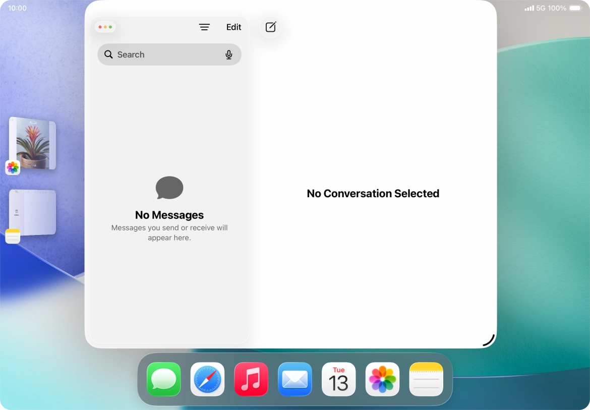 If you've selected Stage Manager for multitasking, you can press and drag the required running application to the centre of the screen. If you've selected Stage Manager for multitasking, you can press and drag the required running application to the centre of the screen.