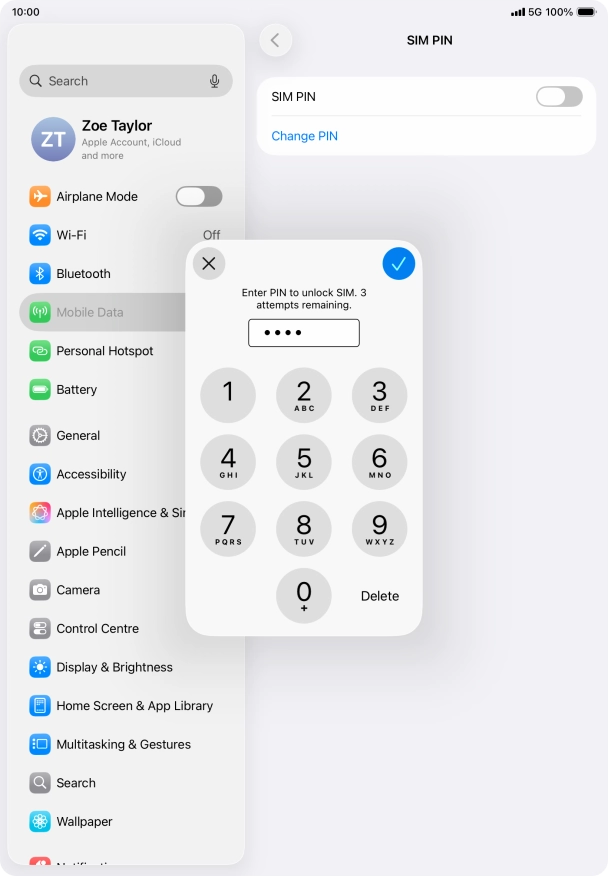 Key in your PIN and press the confirm icon. Key in your PIN and press the confirm icon.