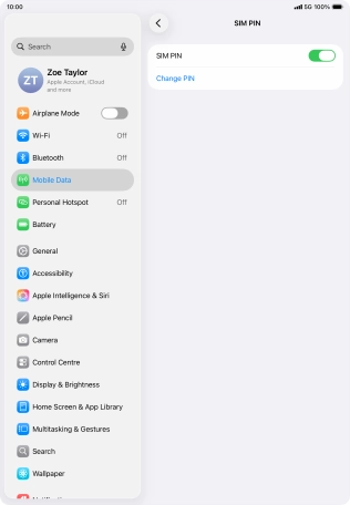 Press SIM PIN to turn the function on or off. Press SIM PIN to turn the function on or off.