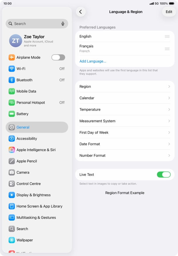 To subsequently select another language as the default language, press the move icon next to the required language and drag it to the top of the list. To subsequently select another language as the default language, press the move icon next to the required language and drag it to the top of the list.