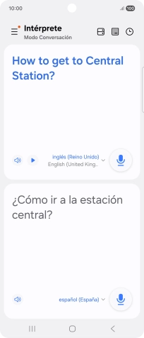Sigue las indicaciones de la pantalla para seleccionar los ajustes de idioma deseados y utilizar la función. Sigue las indicaciones de la pantalla para seleccionar los ajustes de idioma deseados y utilizar la función.