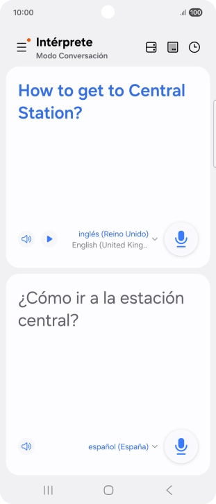 Sigue las indicaciones de la pantalla para seleccionar los ajustes de idioma deseados y utilizar la función. Sigue las indicaciones de la pantalla para seleccionar los ajustes de idioma deseados y utilizar la función.
