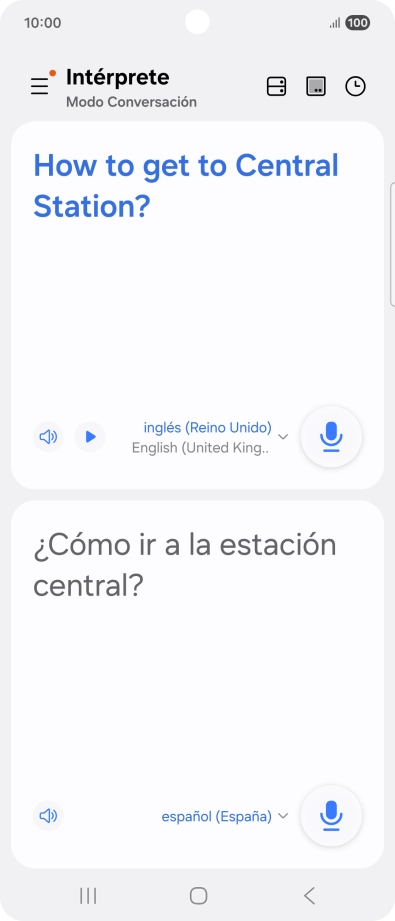 Sigue las indicaciones de la pantalla para seleccionar los ajustes de idioma deseados y utilizar la función. Sigue las indicaciones de la pantalla para seleccionar los ajustes de idioma deseados y utilizar la función.