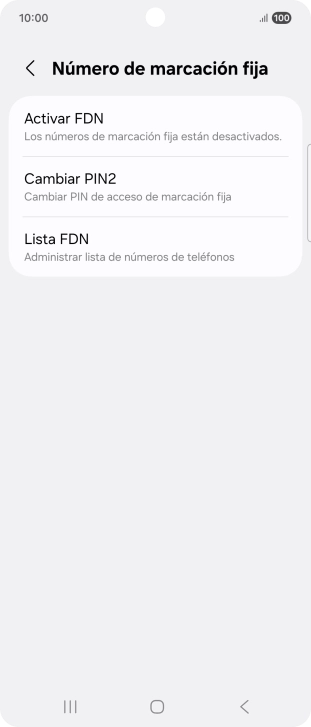 Pulsa Activar FDN. Pulsa Activar FDN.