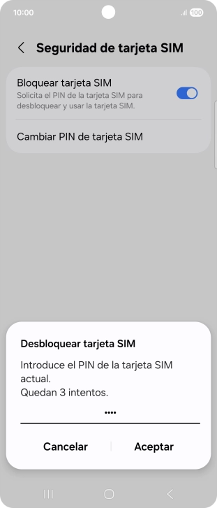 Introduce tu código PIN y pulsa Aceptar. Introduce tu código PIN y pulsa Aceptar.