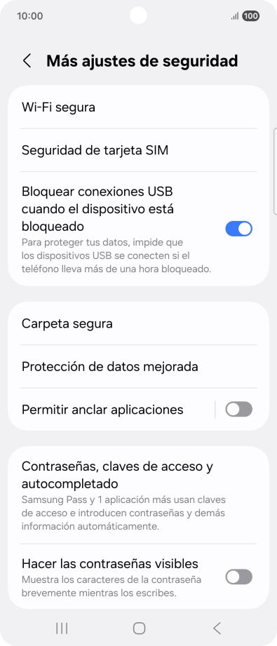 Pulsa Seguridad de tarjeta SIM. Pulsa Seguridad de tarjeta SIM.