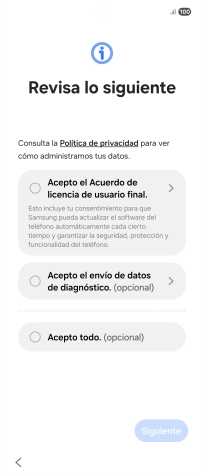 Pulsa en el campo junto a los ajustes deseados para seleccionarlos. Pulsa en el campo junto a los ajustes deseados para seleccionarlos.