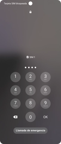 Si es necesario desbloquear la tarjeta SIM, introduce el código PIN y pulsa OK. Si es necesario desbloquear la tarjeta SIM, introduce el código PIN y pulsa OK.