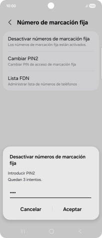 Introduce el código PIN2 y pulsa Aceptar. Introduce el código PIN2 y pulsa Aceptar.
