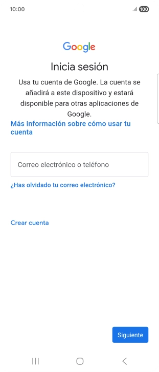 Si no tienes una cuenta de Google, pulsa Crear cuenta y sigue las indicaciones de la pantalla para ver cómo crear una cuenta nueva. Si no tienes una cuenta de Google, pulsa Crear cuenta y sigue las indicaciones de la pantalla para ver cómo crear una cuenta nueva.