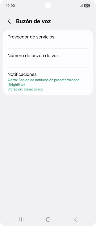 Pulsa Número de buzón de voz. Pulsa Número de buzón de voz.