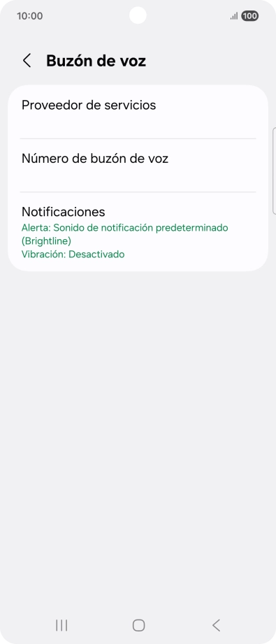 Pulsa Número de buzón de voz. Pulsa Número de buzón de voz.
