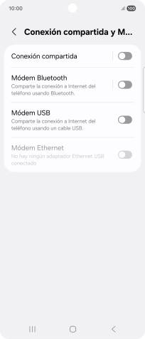 Pulsa Conexión compartida. Pulsa Conexión compartida.