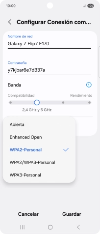Pulsa WPA3-Personal para proteger la conexión wifi con una contraseña. Pulsa WPA3-Personal para proteger la conexión wifi con una contraseña.