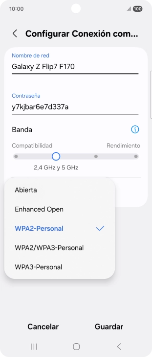 Pulsa WPA3-Personal para proteger la conexión wifi con una contraseña. Pulsa WPA3-Personal para proteger la conexión wifi con una contraseña.