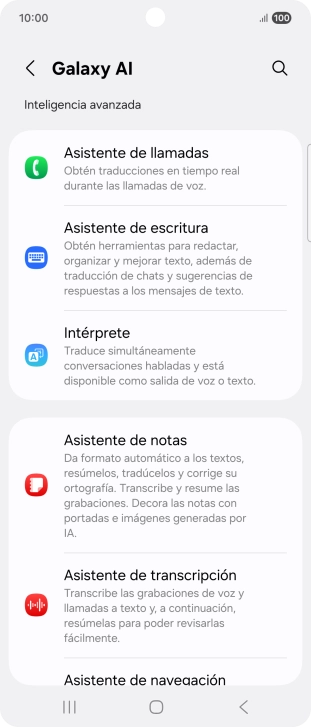 En la pantalla aparecen ahora más ejemplos de cómo puedes utilizar Galaxy AI. En la pantalla aparecen ahora más ejemplos de cómo puedes utilizar Galaxy AI.