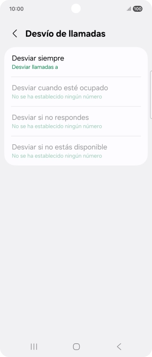 Pulsa el tipo de desvío deseado. Pulsa el tipo de desvío deseado.