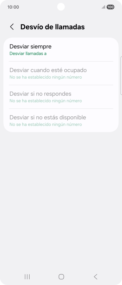 Pulsa el tipo de desvío deseado. Pulsa el tipo de desvío deseado.