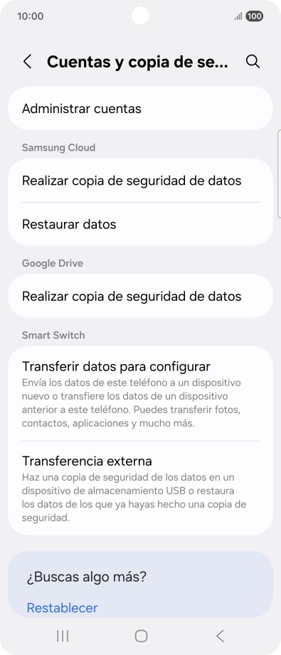 Pulsa Administrar cuentas. Pulsa Administrar cuentas.