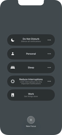 Press the required focus mode to activate or deactivate it immediately. Press the required focus mode to activate or deactivate it immediately.