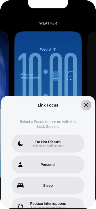 Press the required focus mode. Press the required focus mode.