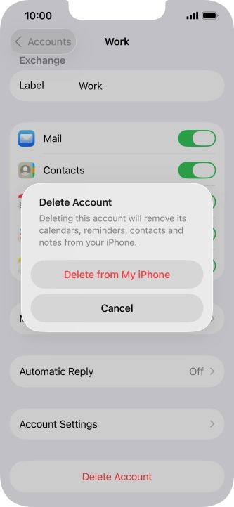 Press Delete from My iPhone. Press Delete from My iPhone.