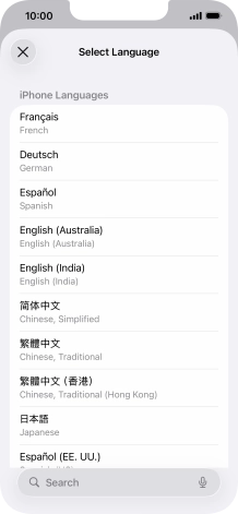 Press the required language. Press the required language.