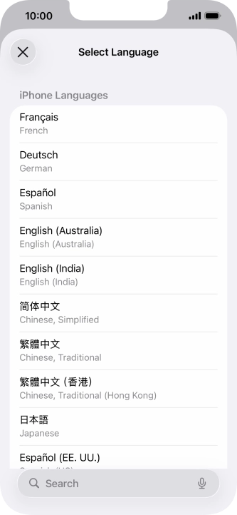 Press the required language. Press the required language.