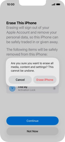 Press Erase iPhone. Press Erase iPhone.