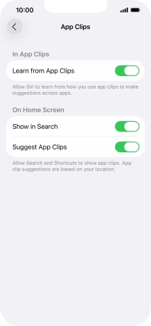 Press the indicators next to the required settings to turn them on or off. Press the indicators next to the required settings to turn them on or off.