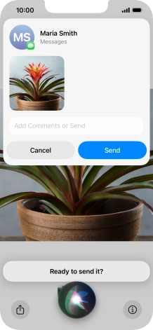 Ask Siri to share the screen content with your contacts. Ask Siri to share the screen content with your contacts.