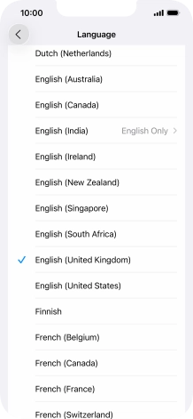 Press the required language. Press the required language.