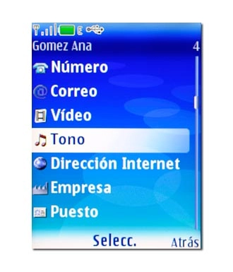 Vaya a Tono y pulse la tecla de navegación. Vaya a Tono y pulse la tecla de navegación.