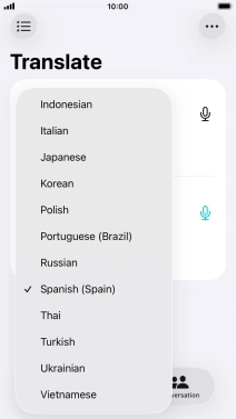 Press the required target language. Press the required target language.