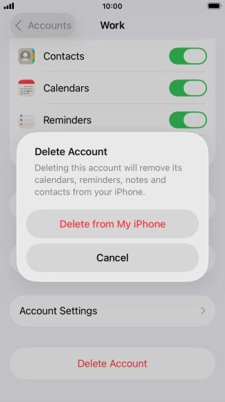 Press Delete from My iPhone. Press Delete from My iPhone.