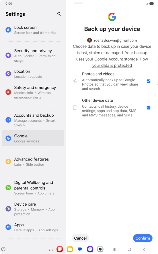 Press Confirm. Press Confirm.