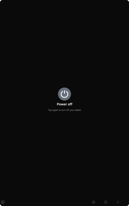 Press Power off. Press Power off.