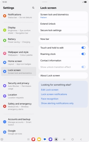 Press Screen lock and biometrics and key in the current lock code. Press Screen lock and biometrics and key in the current lock code.