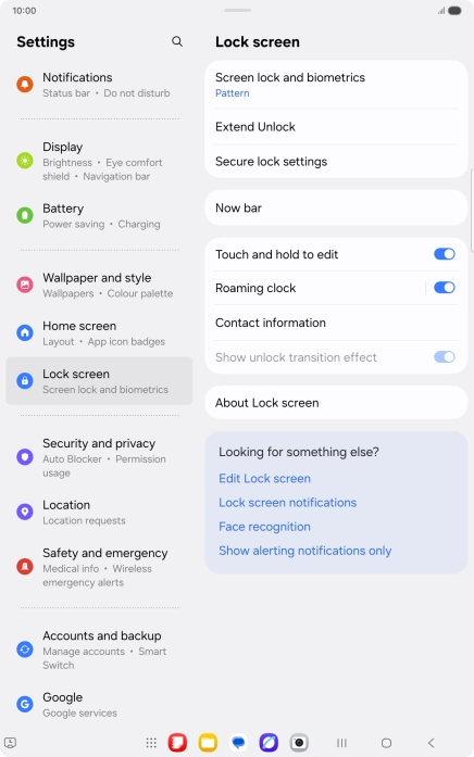 Press Screen lock and biometrics and key in the current lock code. Press Screen lock and biometrics and key in the current lock code.