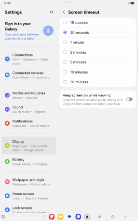 Press the required setting. Press the required setting.