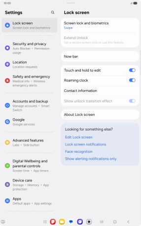 Press Screen lock and biometrics. Press Screen lock and biometrics.