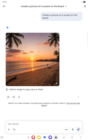 You can also ask Gemini to generate a picture based on your description. You can also ask Gemini to generate a picture based on your description.