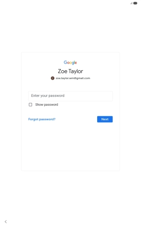 Press Enter your password and key in the password for your Google account. Press Enter your password and key in the password for your Google account.