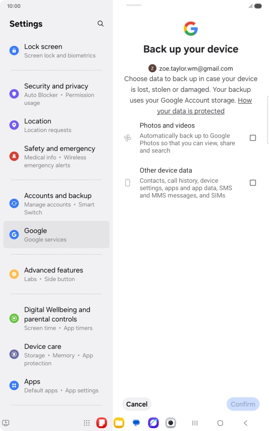 Press the fields next to the required data types to select them. Press the fields next to the required data types to select them.